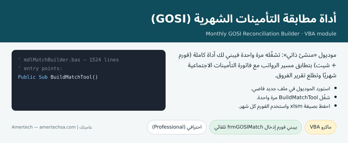 أداة مطابقة التأمينات الشهرية (GOSI)